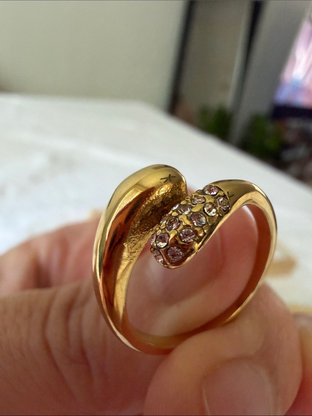 Gold Filled Crystal Accent Wrap Ring - Women's Jewelry